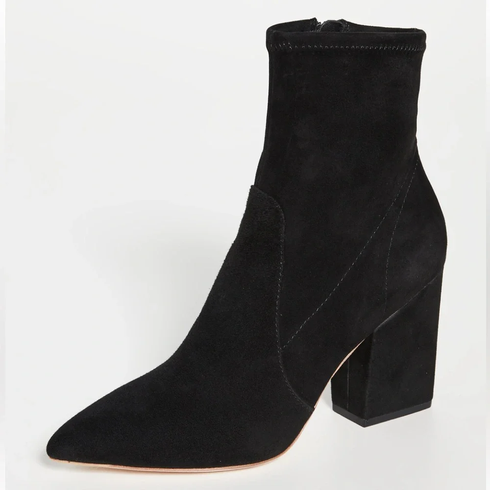 Loeffler Randall Isla Black Suede Slim Ankle Bootie - Picture 6 of 12